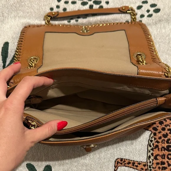 Rebecca Minkoff  Edie flap with woven shoulder chain adjustable cross body bag - Picture 4 of 10